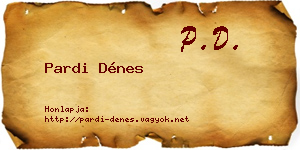 Pardi Dénes névjegykártya